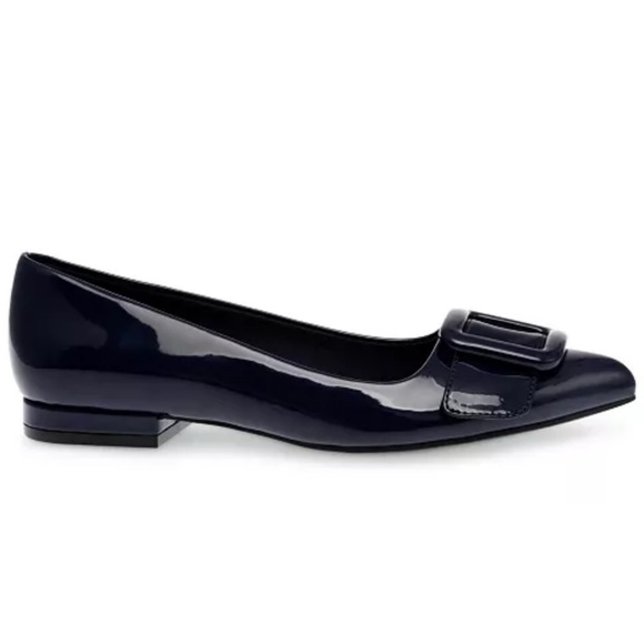 Anne Klein Navy Patent Loafers - Picture 2 of 7